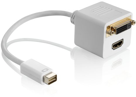 HDSupply DA030 - Mini DVI zu HDMI+DVI Adapter (Mini DVI Stecker auf HDMI-A Buchse (19pol) + DVI-D Buchse (18+1)) - 0,2m - weiß