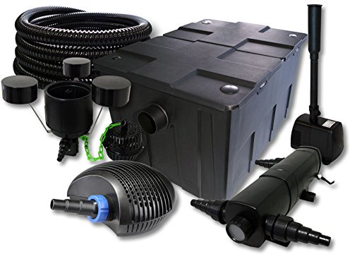 SunSun Filterset 60 000 l damm med 24 W dammklarare, 40 W ECO pump 25 m slang Skimmer Springfontän