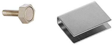 eliga Türmagnet 15 mm mit U-Haftblech für Glastüren 6 mm