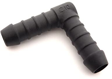 2x 10mm 90' Right Angle Hose Tupe Pipe Connectors Tube Pipe Connector Joiner Air Fuel Water - FREE FIRST CLASS UK POSTAGE!