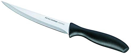 Tescoma 862008 Sonic Coltello Multiuso Lama Liscia, Acciaio Inossidabile, Nero, 12 cm, 1 Pezzo