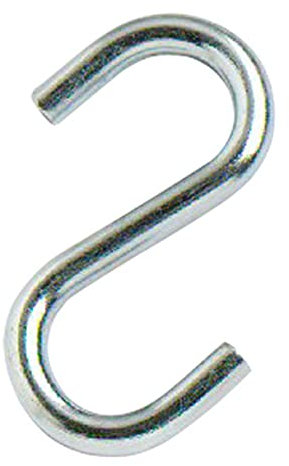 Merriway BH01895 (5 Pcs) BZP Steel Kitchen S-Hook, 38 x 3.4mm (1.1/2 inch x 1/8 inch) - Pack of 5 Pieces
