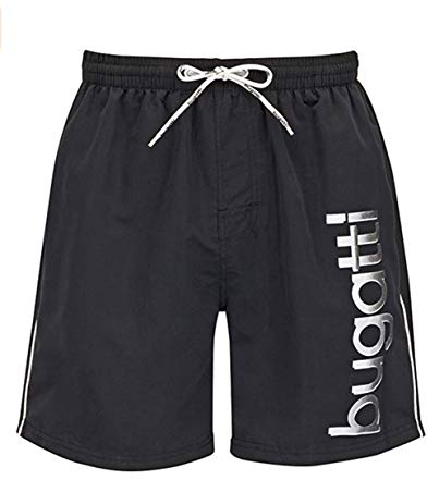 Bugatti - Herren Badeshort in Marineblau, türkis oder schwarz, Schwarz, 3XL