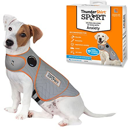 Thundershirt Hundebekleidung Thundershirt Hunde-Angstjacke, Platin, Größe S