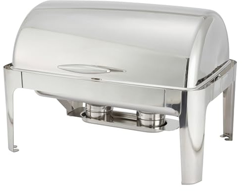 Winware Madison 8qt Full-size Chafer, Roll-top, S/S, Heavyweight, Stainless Steel