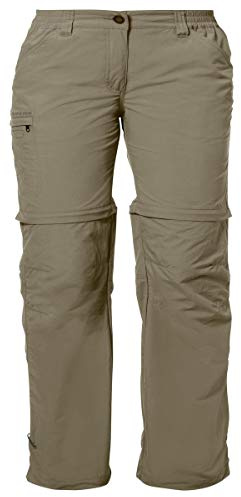 VAUDE Damen Hose Women's Farley Zip-Off Pants IV, abzippbare Wanderhose, Muddy, 48, 038734740480