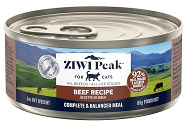 ZIWI Peak Grain Free Cat Food Tins - All Natural High Protein Pate - New Zealand Beef Recipe - 24 x 85g Multipack