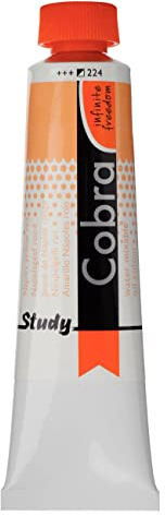 COBRA Talens Study wasservermalbare Ölfarbe, 40 ml, 224 Neapelgelb rot