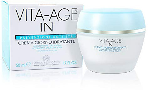 Bottega di LungaVita CREMA GIORNO IDRATANTE VITA-AGE IN - Crema idratante, protettiva e ristrutturante per il giorno, ottima base per il trucco, non unge - Vaso da 50 ml