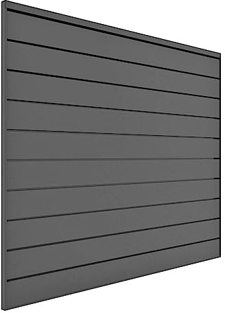 Proslat 88104 Heavy Duty PVC Slatwall Garage Organizer, 4-Feet by 4-Feet Section, 10 Panels, Charcoal
