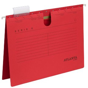 Atlanta Serie E Hängehefter A4 kaufmännische Heftung, Jalema 2655814200, Haengemappe für Akten, Hängetache, Hängeregister, 25er Packung, rot