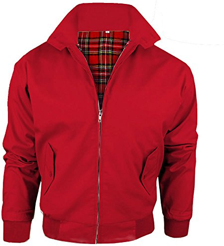 Army And Workwear Harrington Jacket with Tartan Lining British Made Mens Zip Up Classic Bomber