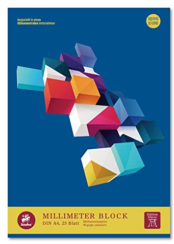 Edition Dürer 036710014 - Blocchi di carta millimetrata formato A3, 90 g/mq, 25 fogli
