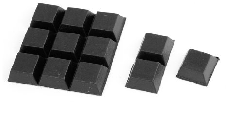 sourcingmap Self Adhesive Rubber Pads Table Chair Foot Cap 20mmx20mmx8mm 12 in 1