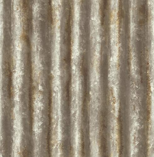 A-Street Prints Kirkland Rust Corrugated Metal Wallpaper