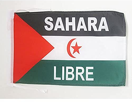 AZ FLAG Bandera de Sahara Occidental Libre 45x30cm - BANDERINA SAHARAUI Frente POLISARIO 30 x 45 cm cordeles