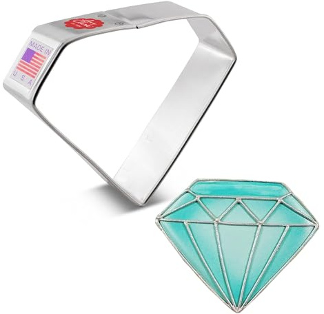 Ann Clark Diamond Gemstone Cookie Cutter, 3.5 Made in USA