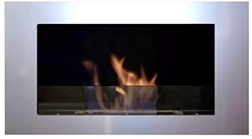 Bio Ethanol und Gelkamin - Wandkamin - Modell Roma Deluxe Royal - Inklusive Edelstahl Brennkammer und Sicherheitsglas - Wählen Sie aus 5 Farben - Farbauswahl (Edelstahl)