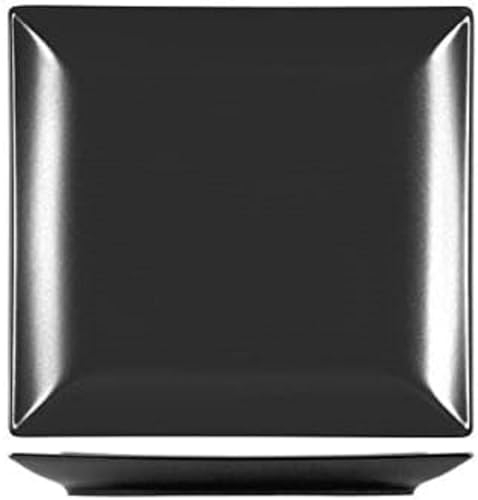 H&H Boston - Plato llano, negro, 24 x 24 cuadrados, gres, paquete de 6