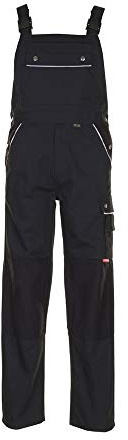 Planam 2134064 Canvas 320 Latzhose, Schwarz/Schwarz, Größe 64