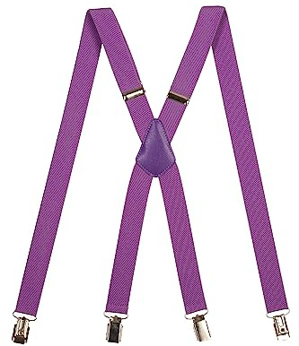 Olata Tirantes Finos Con Cierre De Clip Unisex Ajustables En Forma De X Con Clips Metálicos- 2.5 cm. Lila