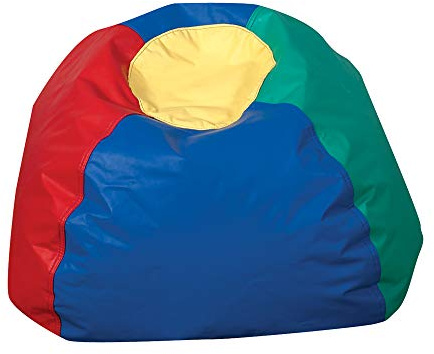 Children's Factory 26 Round Bean Bag, Bean Bag Chair with Water-Resistant Cover for Kids, Flexible Seating for Classroom Elementary, Easy to Clean, Rainbow