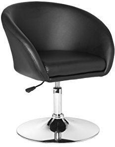 AMSTYLE Design Relaxsessel SPM2.157 Loungesessel Kunstleder Cocktailsessel schwarz, Sessel Drehbar, Esszimmerstuhl 120 kg, Clubsessel Leder-Optik, Drehstuhl Modern, Loungesessel Wartezimmerstuhl
