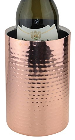 APOLLO The HOUSEWARES Brand - Double Walled Wine Champagne Prosecco Beer Spirits Bottle Cooler - Stainless Steel Inner - Size 18.5x12cm - Polished Copper Outer
