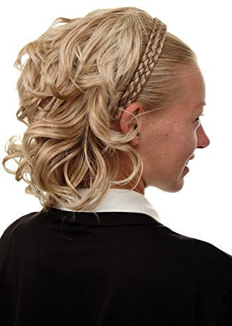 WIG ME UP - 90605-27T613 Mezza parrucca Toupet Nobile Cerchietto intrecciato Altezza spalle Mix Biondo Mèches Scompigliata Wetlook