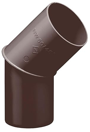 INEFA Regenrohrbogen 45 Grad für Fallrohr, PVC DN 100 Dunkelbraun Verbindungsstück Dachrinnenzubehör, einfache Steckmontage, Made in Germany