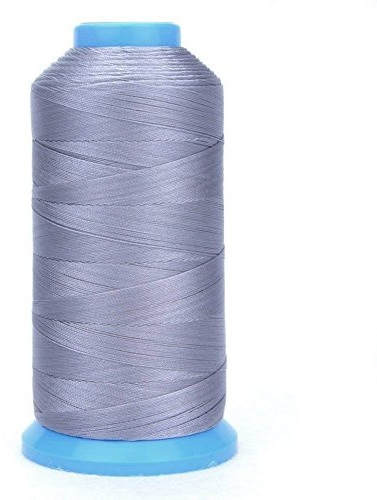 Aussel Fil à coudre en nylon collé - 1 374 m - Taille T70#69 - Pour tissus d'ameublement, marché extérieur, draperie, perlage, bagages, sacs à main (gris)
