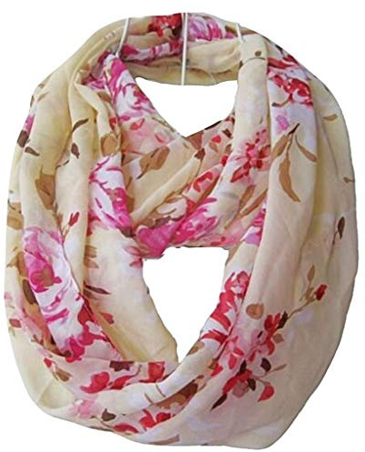 Tapp C. Multicolor Floral Print Infinity Scarf - Cream