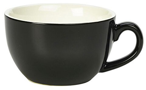 Genware Bowl Shaped Cup Black 8.8oz/250ml, Single