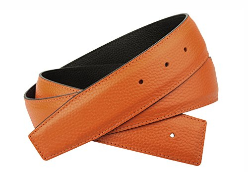 Erdi Ünver Orange Wendegürtel in echt Leder für Herren & Damen 4 cm Breiter Gürtel (90 cm)