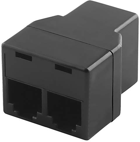 BestPlug Modular Telefon Adapter Verteiler Splitter Weiche Verbindungsstück, 1 RJ11 6P4C Buchse Kupplung weiblich auf 1 RJ11 6P4C Buchse Kupplung weiblich, Schwarz