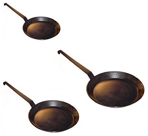 Eisenpfanne Set Ø 24 + 28 + 32 cm kaltgeschmiedet