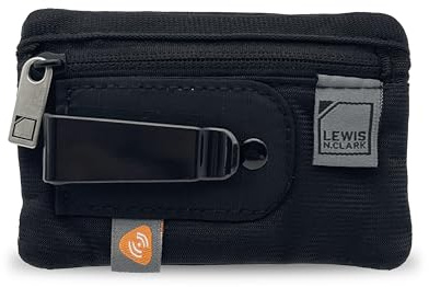 Lewis N. Clark RFID-Blocking Hidden Clip Stash Travel Belt Wallet, Black, One Size