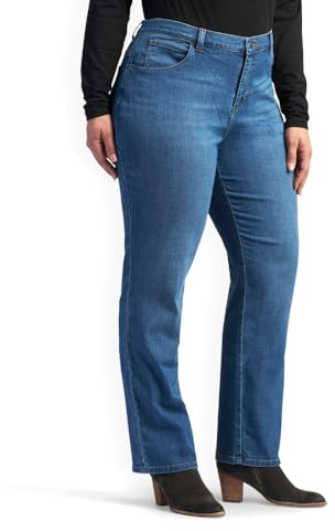 Lee Women's Plus Size Relaxed Fit Straight Leg Jean, Meridian, 18 Plus Petite