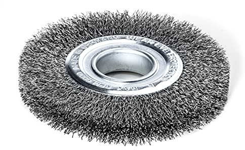 Lessmann Rundbürste ø 250 mm (gewellter Stahldraht, Breite 32-37 mm, zum Entfernen von Rost / Farben / Schmutz, Aufrauen von Oberflächen) 377162