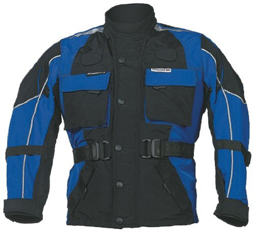 Roleff Racewear Blouson Moto pour Enfants, Noir/Bleu, XL/158