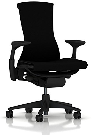 Herman Miller Embody Ergonomic Office Chair | Fully Adjustable Arms and Hard Floor Casters | Black Rhythm