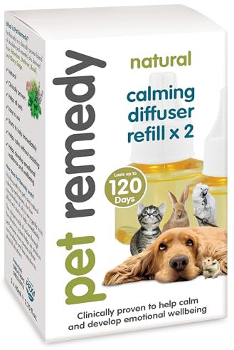 Pet Remedy REFILL Nautual Calming Plug Diffuser - Helps calm and develop emotional wellbeing in all pets. (2 x 40ml (4 Month Supply))