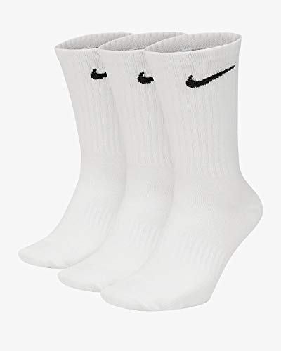 Nike V Cush Crew 3P Value 108 Strumpor for män, White/Black, L
