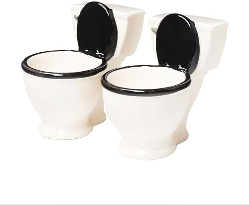 BigMouth Inc. Toilet Shot Glasses, Set of 2, Funny Gag Gift and White Elephant Gift, Potty Mouth Humor