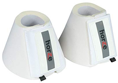 HORZE Pferde Hufglocken ProBell, Springglocken mit Klettverschluss, 2er Set, Weiß, L