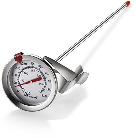 KT THERMO Candy/Deep Fry Thermometer with Instant Read,Dial Thermometer,12 Stainless Steel Stem Meat Cooking Thermometer,Best for Turkey,BBQ,Grill,Analog display