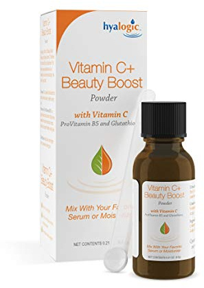 Hyalogic Vitamin C+ Beauty Powder - Beauty Boost Powder for Face, Mix with Moisturizer or Serum, Skin Hydration & Collagen Support, 6g