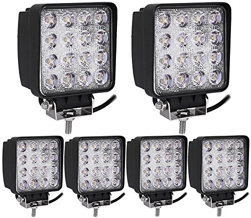 MIRACLE 48W 4.3 4560LM faro da lavoro a LED da usare come proiettore abbagliante anabbagliante fendinebbia fanalino luce anteriore e posteriore ecc per autoveicoli fuoristrada barche trattori camion veicoli industriali. Tensione continua 12V 24V illuminazione brillante … (6 pezzi)