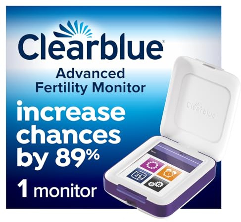 Clearblue Fertility Monitor Advanced, Test For Ovulation & Pregnancy, Increases Chances Of Getting Pregnant Naturally By 89%, 1 Touch Screen Monitor (Test Sticks Sold Separately), Packaging May Vary