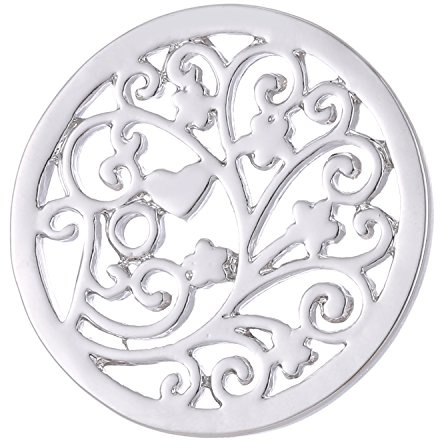 Morella Femme Coin Pendentif 33 mm Fleurs de Printemps Couleur Argent